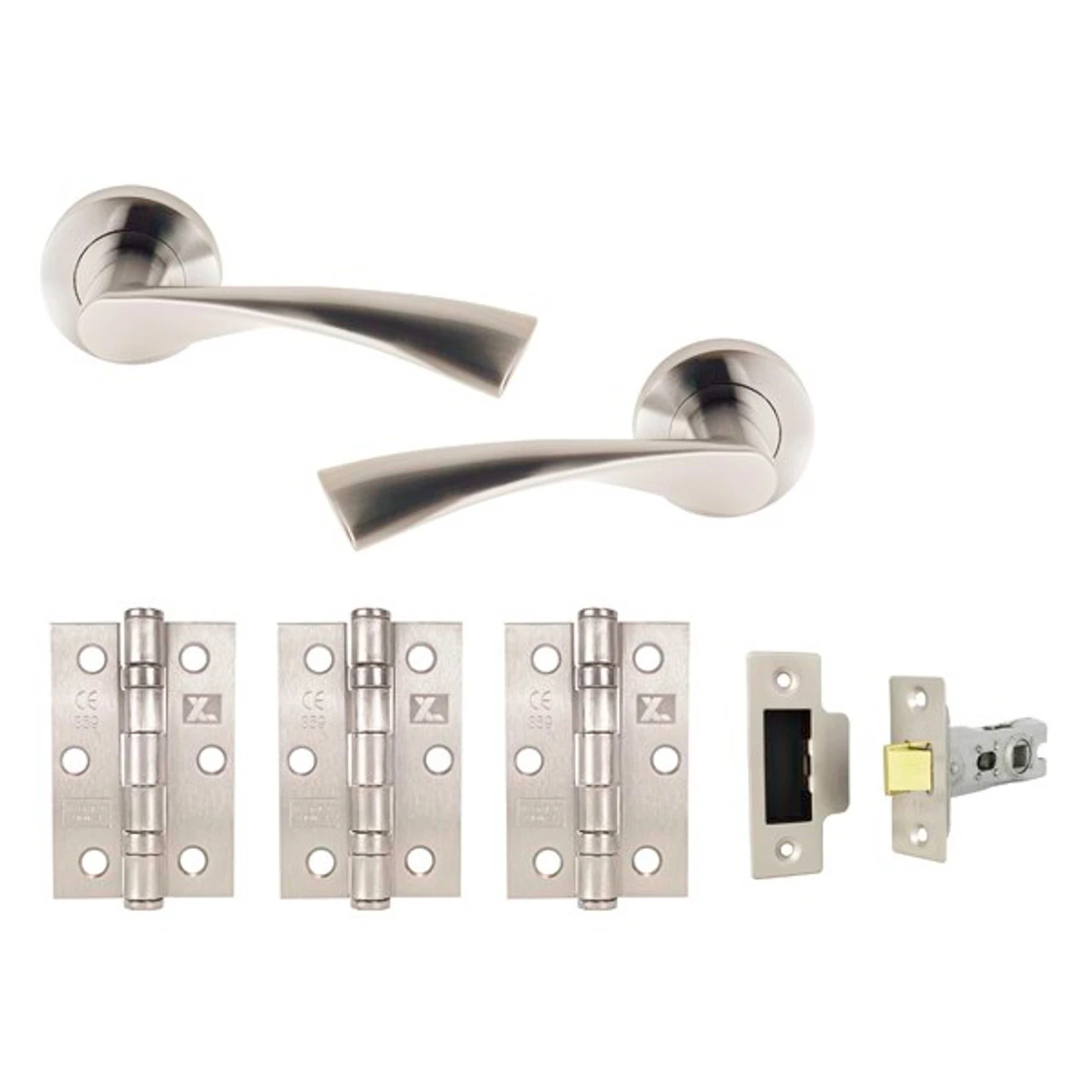 Flex Lever Door Handle Privacy Pack On Round Rose SCP 3 Flex Lever Door Handle Privacy Pack On Round Rose SCP