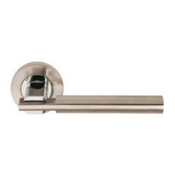 Chronos Passage Door Lever On Round Rose SNP/PCP