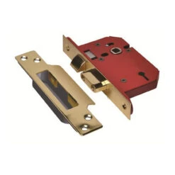 Door Sashlock PB And BS 5 Lever SQR Forend Visi 68mm