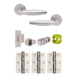 Jigtech Parma Lever Handle On Round Rose Door Pack PCP/SCP