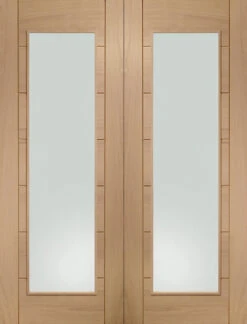 XL Palermo Oak Rebated Door Pair With Clear Glass