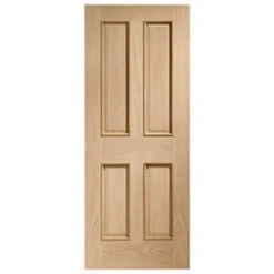 Victorian 4 Panel Oak Fire Door With Raised Mouldings