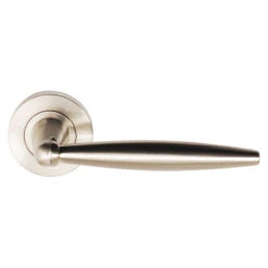 Centaur Lever Door Handle Privacy Latch Set On Round Rose SNP