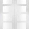 XL Shaker White Primed Door Pair With Clear Glass