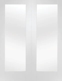 XL Pattern 10 White Primed Door Pair With Clear Glass