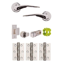 Jigtech Vecta Lever Handle On Round Rose Door Pack SCP