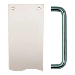 Pull Door Handle With Finger Plate SSS 300 X 70mm 225 X 19mm
