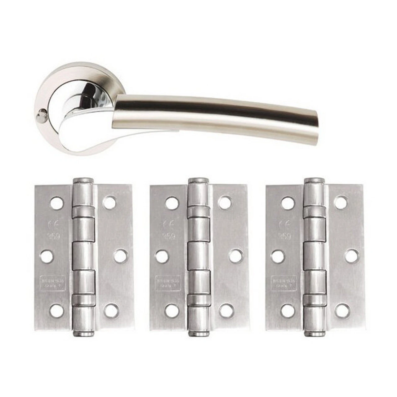 Ultimo Lever Door Handle Pack On Round Rose SNP PCP 3 Ultimo Lever Door Handle Pack On Round Rose SNP PCP