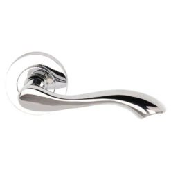 Venus Lever Door Handle Privacy Latch Set On Round Rose PCP